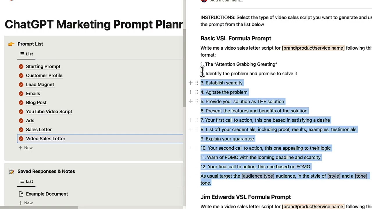 ChatGPT Marketing Prompt Planner Demo