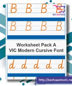 Vic Modern Cursive Font Worksheet Pack A